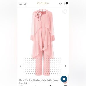 Elegant Pink Chiffon Dress Set